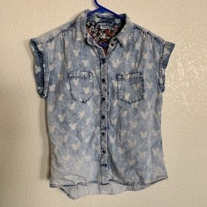 Disney Sleeveless Button Up